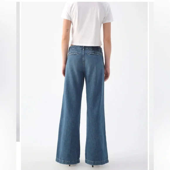 AMO Edith Wide Leg Denim Trouser in Romance 100% Cotton Slouchy Fit size 29 - Picture 2 of 14